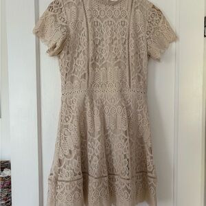 Elegant Lace Cream Dress